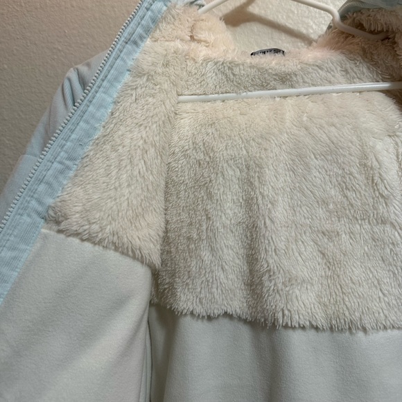 THE NORTHFACE light blue corduroy puffy jacket 550, size Youth XL. NWOT - Picture 5 of 7